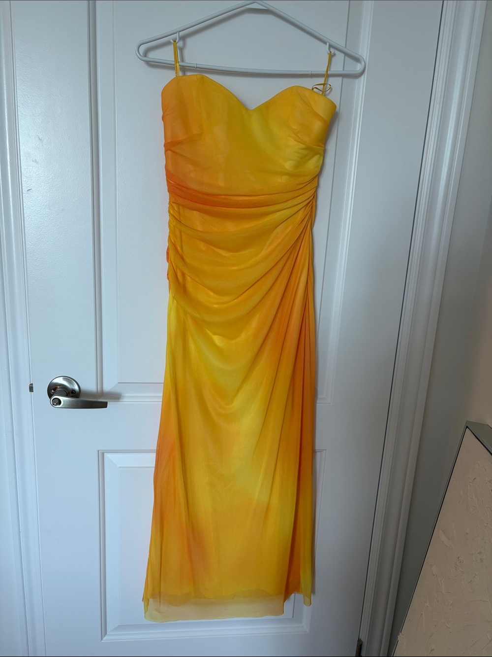 Zara Strapless Yellow-to-Orange Ombre Evening Dress